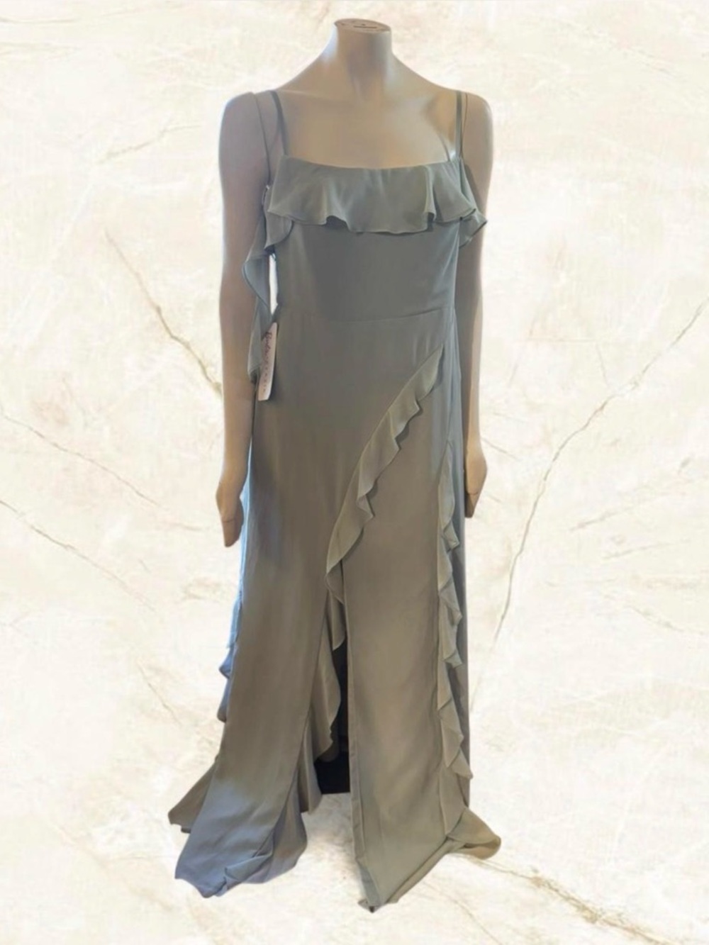 Barbie™ x Azazie Agave Sheath Bow Chiffon Dress - size A12